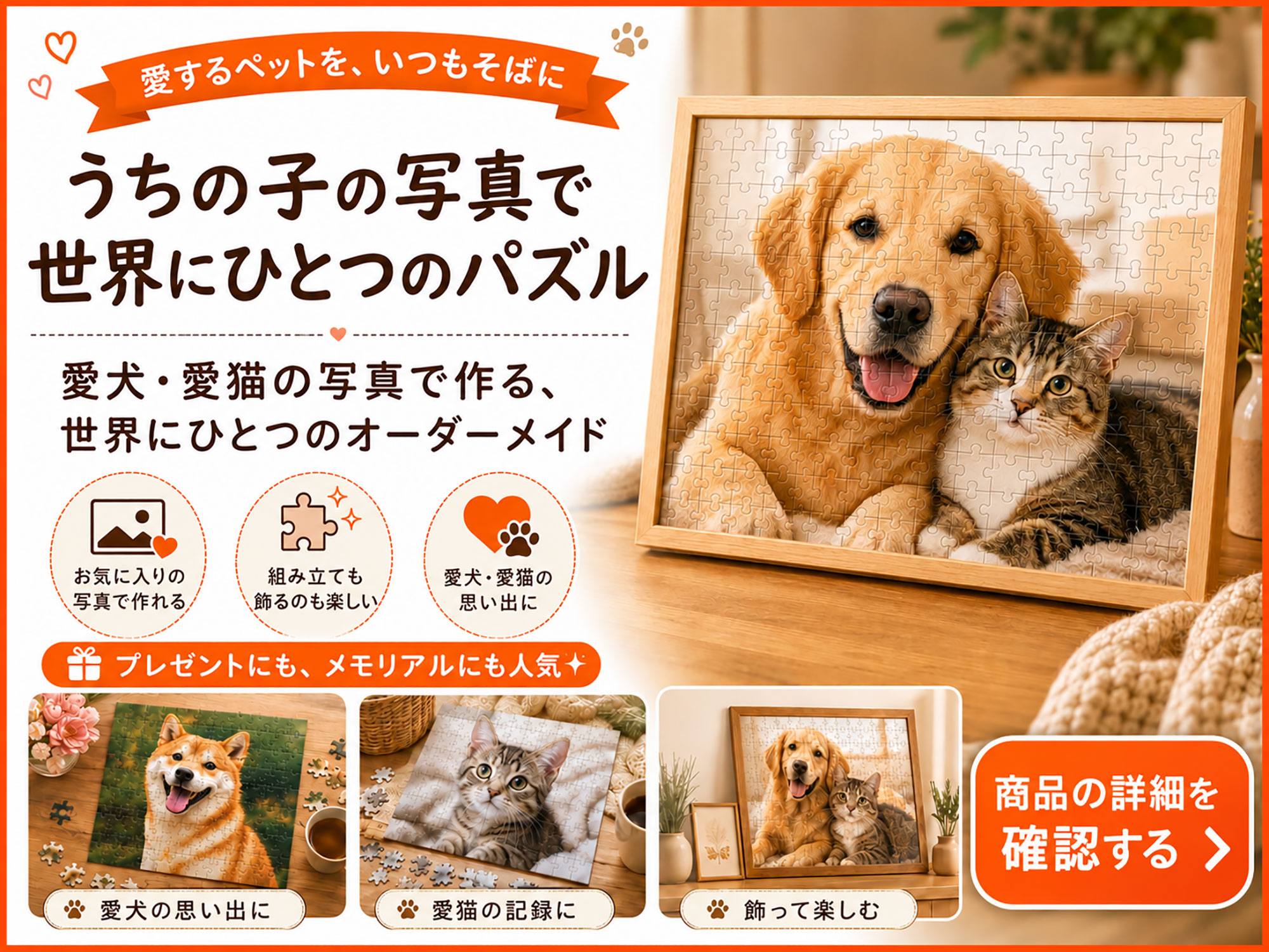 うちの子の写真でパズル