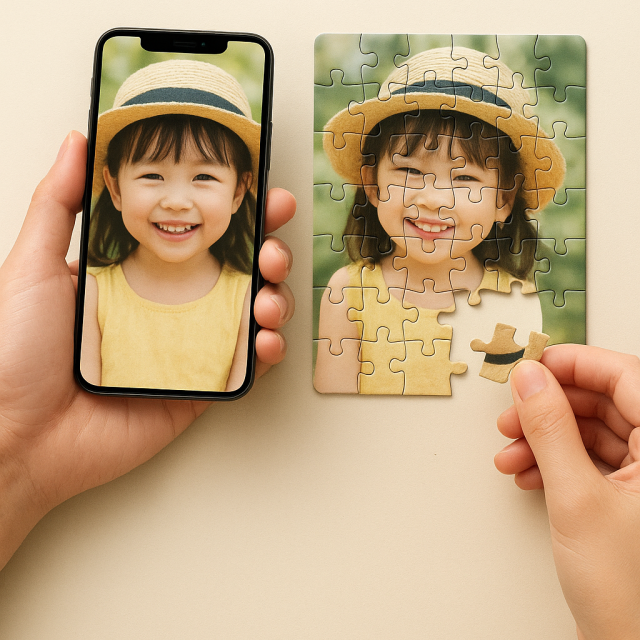 スマホから簡単にオリジナルパズル